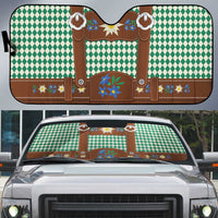 Lederhosen Oktoberfest Auto Sun Shade Green Edelweiss Floral Polka Dots - Wonder Print Shop