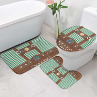 Lederhosen Oktoberfest Bathroom Set Green Edelweiss Floral Polka Dots - Wonder Print Shop