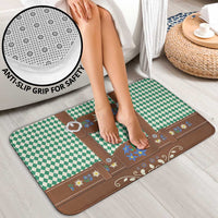 Lederhosen Oktoberfest Bathroom Set Green Edelweiss Floral Polka Dots - Wonder Print Shop