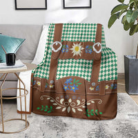 Lederhosen Oktoberfest Blanket Green Edelweiss Floral Polka Dots - Wonder Print Shop