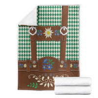 Lederhosen Oktoberfest Blanket Green Edelweiss Floral Polka Dots - Wonder Print Shop