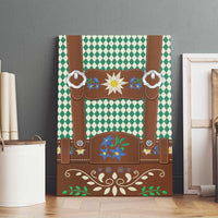 Lederhosen Oktoberfest Canvas Wall Art Green Edelweiss Floral Polka Dots - Wonder Print Shop