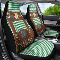 Lederhosen Oktoberfest Car Seat Cover Green Edelweiss Floral Polka Dots - Wonder Print Shop
