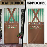 Lederhosen Oktoberfest Door Cover Green Edelweiss Floral Polka Dots - Wonder Print Shop