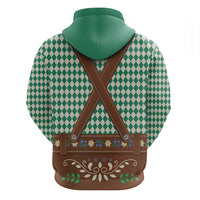 Lederhosen Oktoberfest Hoodie Green Edelweiss Floral Polka Dots - Wonder Print Shop
