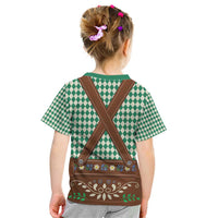 Lederhosen Oktoberfest Kid T Shirt Green Edelweiss Floral Polka Dots - Wonder Print Shop