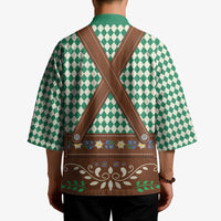 Lederhosen Oktoberfest Kimono Green Edelweiss Floral Polka Dots - Wonder Print Shop