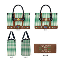 Lederhosen Oktoberfest Leather Bag Green Edelweiss Floral Polka Dots - Wonder Print Shop
