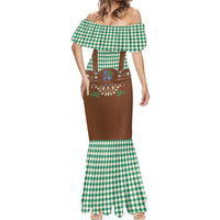 Lederhosen Oktoberfest Mermaid Dress Green Edelweiss Floral Polka Dots - Wonder Print Shop