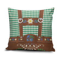 Lederhosen Oktoberfest Pillow Cover Green Edelweiss Floral Polka Dots - Wonder Print Shop