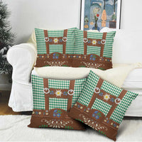Lederhosen Oktoberfest Pillow Cover Green Edelweiss Floral Polka Dots - Wonder Print Shop