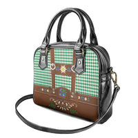 Lederhosen Oktoberfest Shoulder Handbag Green Edelweiss Floral Polka Dots - Wonder Print Shop