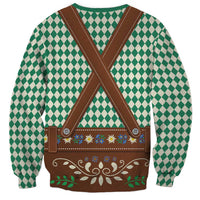 Lederhosen Oktoberfest Sweatshirt Green Edelweiss Floral Polka Dots - Wonder Print Shop