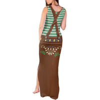Lederhosen Oktoberfest Tank Maxi Dress Green Edelweiss Floral Polka Dots - Wonder Print Shop