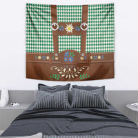 Lederhosen Oktoberfest Tapestry Green Edelweiss Floral Polka Dots - Wonder Print Shop