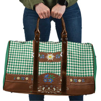 Lederhosen Oktoberfest Travel Bag Green Edelweiss Floral Polka Dots - Wonder Print Shop
