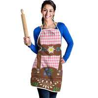 Lederhosen Oktoberfest Apron Pink Edelweiss Floral Polka Dots - Wonder Print Shop