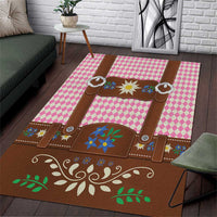 Lederhosen Oktoberfest Area Rug Pink Edelweiss Floral Polka Dots - Wonder Print Shop