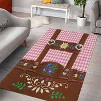 Lederhosen Oktoberfest Area Rug Pink Edelweiss Floral Polka Dots - Wonder Print Shop