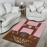 Lederhosen Oktoberfest Area Rug Pink Edelweiss Floral Polka Dots - Wonder Print Shop