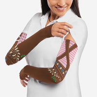 Lederhosen Oktoberfest Arm Sleeves Pink Edelweiss Floral Polka Dots - Wonder Print Shop
