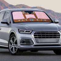 Lederhosen Oktoberfest Auto Sun Shade Pink Edelweiss Floral Polka Dots - Wonder Print Shop