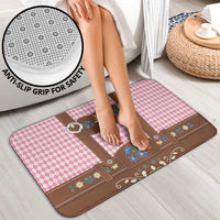 Lederhosen Oktoberfest Bathroom Set Pink Edelweiss Floral Polka Dots - Wonder Print Shop