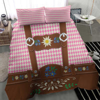 Lederhosen Oktoberfest Bedding Set Pink Edelweiss Floral Polka Dots - Wonder Print Shop