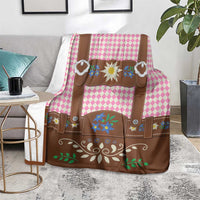 Lederhosen Oktoberfest Blanket Pink Edelweiss Floral Polka Dots - Wonder Print Shop