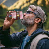 Lederhosen Oktoberfest 4 in 1 Can Cooler Tumbler Pink Edelweiss Floral Polka Dots - Wonder Print Shop