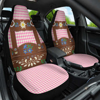 Lederhosen Oktoberfest Car Seat Cover Pink Edelweiss Floral Polka Dots - Wonder Print Shop