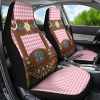 Lederhosen Oktoberfest Car Seat Cover Pink Edelweiss Floral Polka Dots - Wonder Print Shop