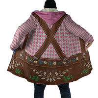 Lederhosen Oktoberfest Cloak Pink Edelweiss Floral Polka Dots - Wonder Print Shop
