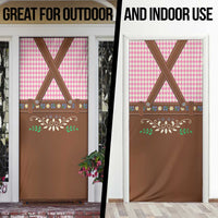 Lederhosen Oktoberfest Door Cover Pink Edelweiss Floral Polka Dots - Wonder Print Shop