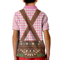 Lederhosen Oktoberfest Kid Polo Shirt Pink Edelweiss Floral Polka Dots - Wonder Print Shop