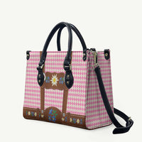 Lederhosen Oktoberfest Leather Bag Pink Edelweiss Floral Polka Dots - Wonder Print Shop