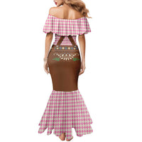 Lederhosen Oktoberfest Mermaid Dress Pink Edelweiss Floral Polka Dots - Wonder Print Shop