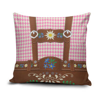 Lederhosen Oktoberfest Pillow Cover Pink Edelweiss Floral Polka Dots - Wonder Print Shop