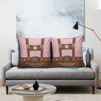 Lederhosen Oktoberfest Pillow Cover Pink Edelweiss Floral Polka Dots - Wonder Print Shop