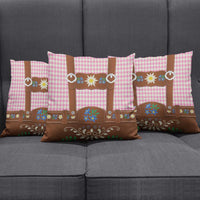 Lederhosen Oktoberfest Pillow Cover Pink Edelweiss Floral Polka Dots - Wonder Print Shop