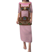 Lederhosen Oktoberfest Puletasi Pink Edelweiss Floral Polka Dots - Wonder Print Shop