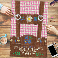 Lederhosen Oktoberfest Puzzle Pink Edelweiss Floral Polka Dots - Wonder Print Shop