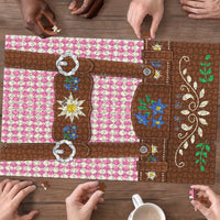 Lederhosen Oktoberfest Puzzle Pink Edelweiss Floral Polka Dots - Wonder Print Shop