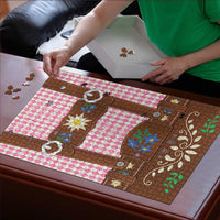 Lederhosen Oktoberfest Puzzle Pink Edelweiss Floral Polka Dots - Wonder Print Shop