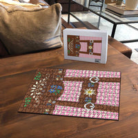 Lederhosen Oktoberfest Puzzle Pink Edelweiss Floral Polka Dots - Wonder Print Shop