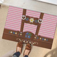 Lederhosen Oktoberfest Rubber Doormat Pink Edelweiss Floral Polka Dots - Wonder Print Shop