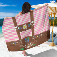 Lederhosen Oktoberfest Sarong Pink Edelweiss Floral Polka Dots - Wonder Print Shop