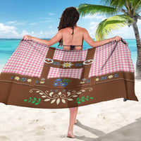 Lederhosen Oktoberfest Sarong Pink Edelweiss Floral Polka Dots - Wonder Print Shop