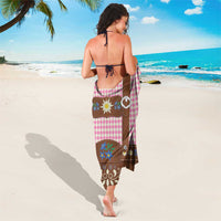 Lederhosen Oktoberfest Sarong Pink Edelweiss Floral Polka Dots - Wonder Print Shop