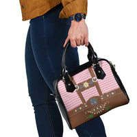 Lederhosen Oktoberfest Shoulder Handbag Pink Edelweiss Floral Polka Dots - Wonder Print Shop